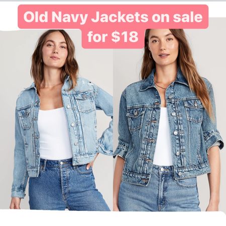 Old navy denim jackets on sale for $18 #denimjacket #jeanjacket #jacket #oldnavy 

#LTKstyletip #LTKsalealert #LTKunder50