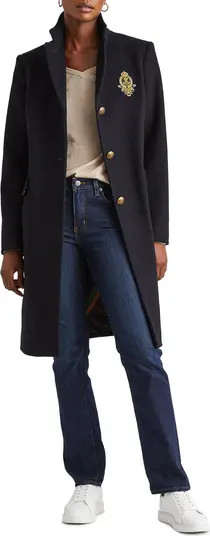 Logo Patch Wool Blend Jacket | Nordstrom