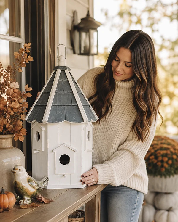 HUGE Victorian Inspired Wooden Round Bird House | Decor Steals