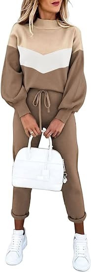 ETCYY NEW Women's 2 Piece Lounge Sets Outfits Long Sleeve Sweatshirt and Sweatpants Sweatsuit | Amazon (US)