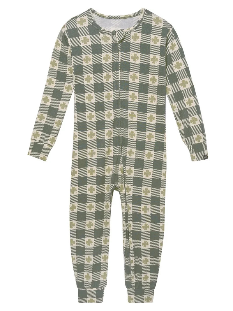 Modern Moments by Gerber Toddler Neutral St. Patrick's Day One-Piece Pajama, Sizes 12M-5T | Walmart (US)