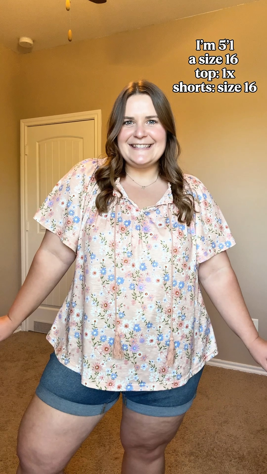 I’m 5’1 and a size 16 wearing a 1x in this light weight bloom chic floral top and a size 16 in these comfy stretchy shorts. It’s the perfect spring or summer outfit🌸 I love that it’s curvy girl friendly while being cute and comfy! 

#LTKPlusSize #LTKMidsize #LTKootd