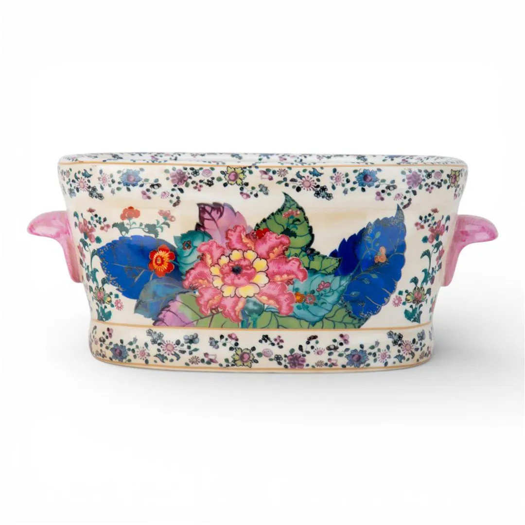 Tobacco Leaf Large Oval Footbath with Handle – Porcelain Cachepot | Etsy (US)