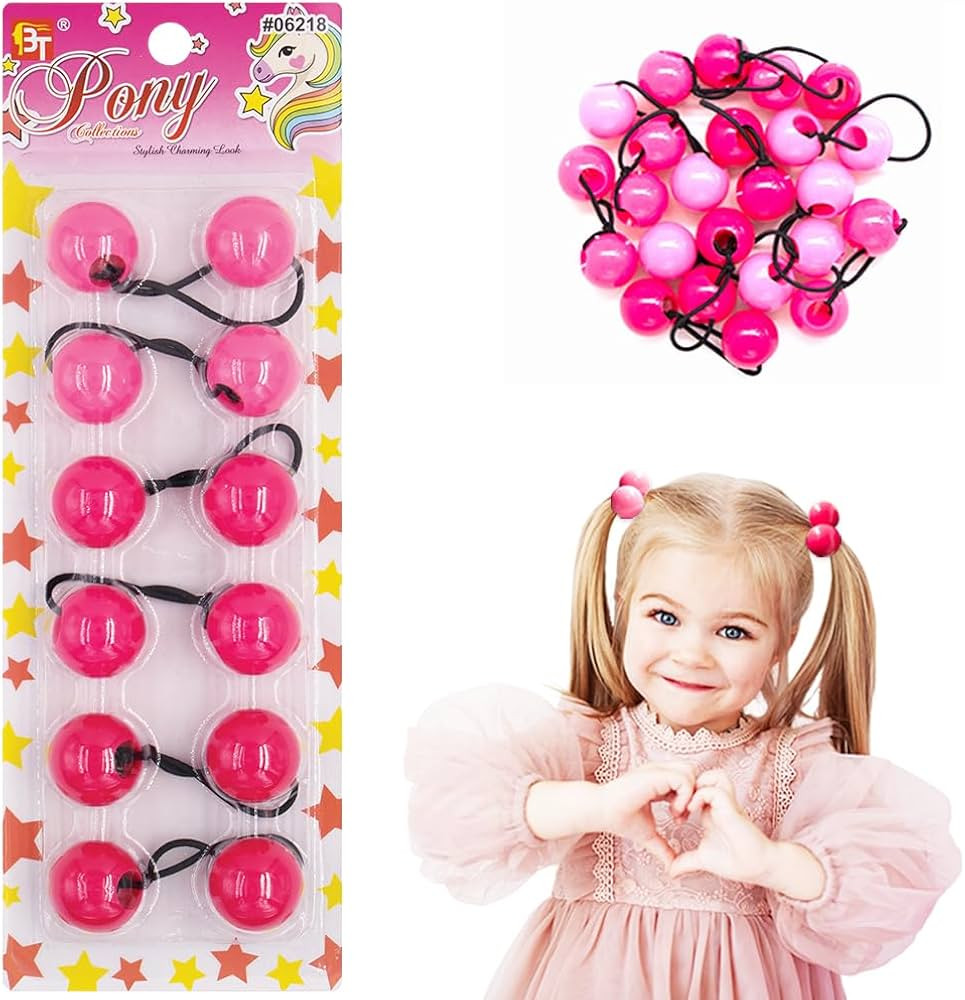 6 Pcs 25mm Ball Hair Ties Ponytail Holders Twinbead Bubble Balls Hair Accessories for Girls Kids ... | Amazon (US)