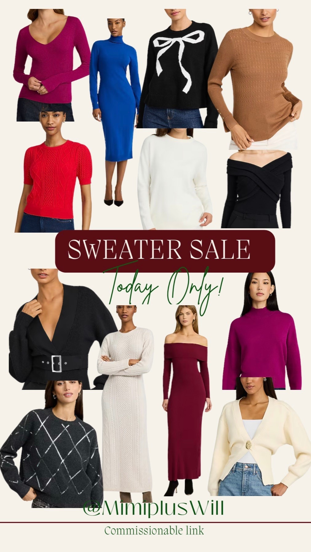 Sweater sale today only at Express! Sweaters starting at $19! 

Sweater sale | for her | winter outfit | sweater dress | holiday outfit
Follow @mimipluswill for more! 

#LTKHoliday #LTKSaleAlert #LTKFindsUnder50
