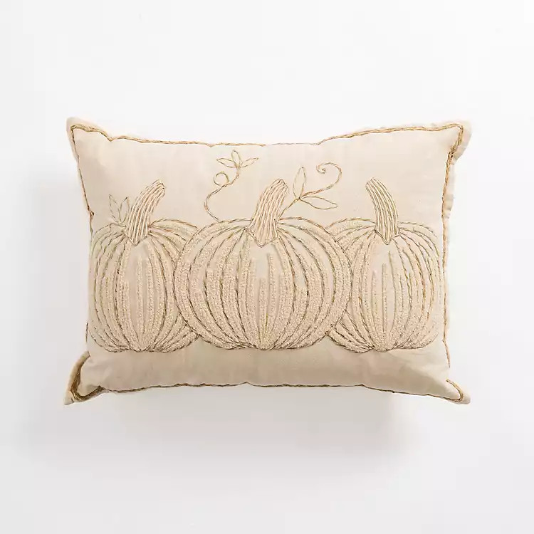 Fuzzy Pumpkin Trio Lumbar Pillow | Kirkland's Home