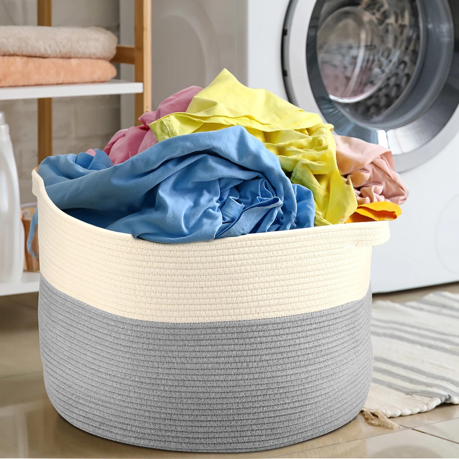 XXXL Large Cotton Rope Basket 22 x 14 in Storage Basket, Woven Basket, Large Basket, Blanket Bask... | Walmart (US)
