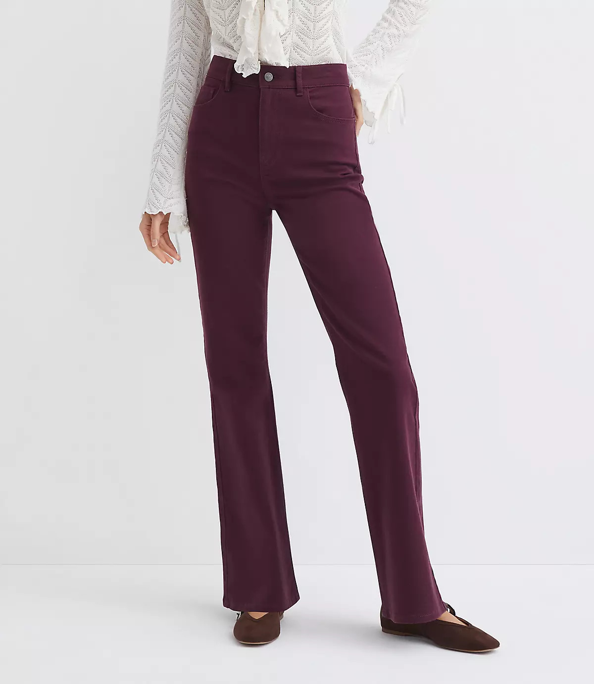 High Rise Relaxed Flare Pants | LOFT