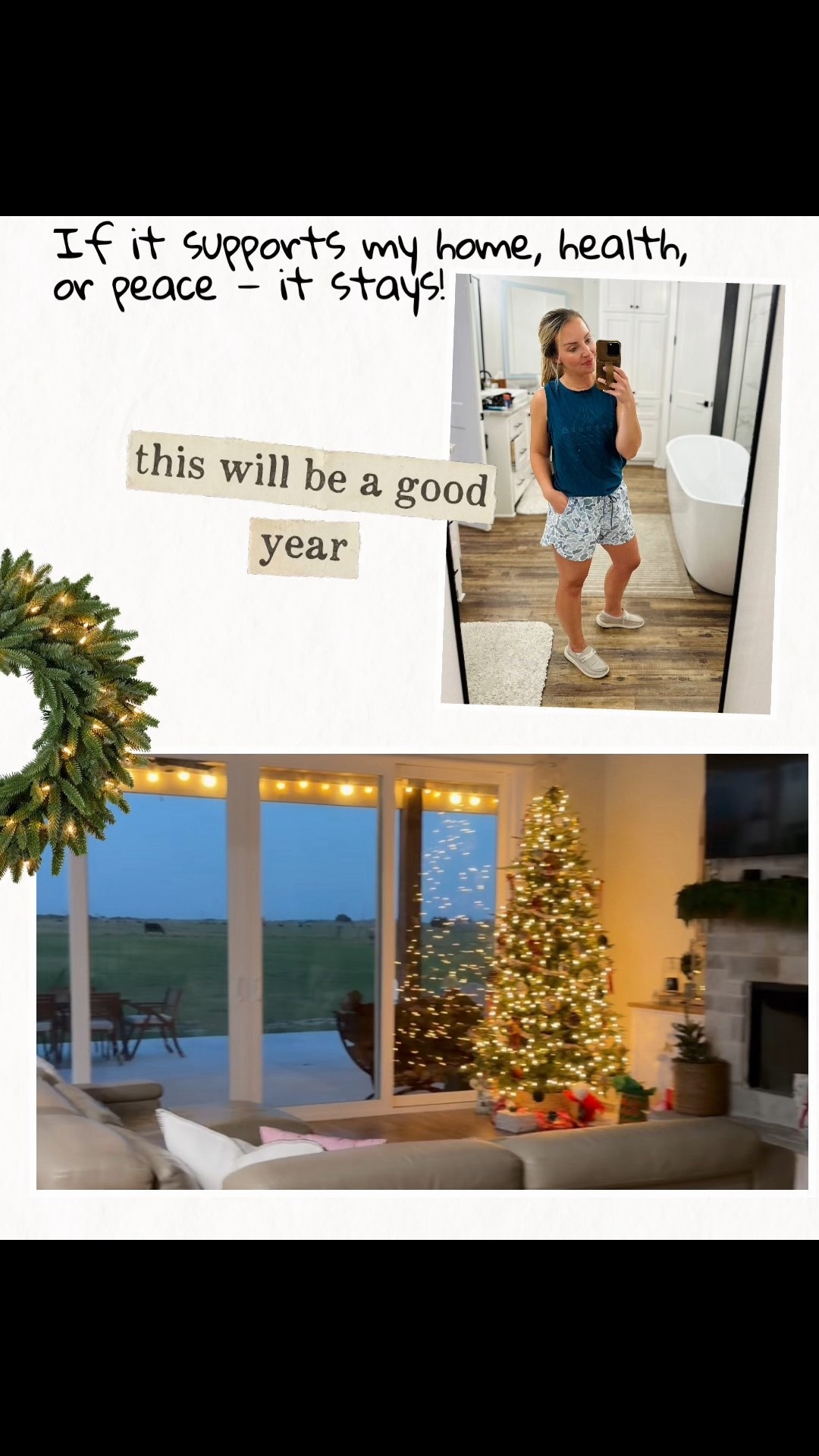 What I’m bringing with me into the New Year: If it supports my home, health, & peace it stays! 😊 

#hello2026 #happynewyear #homegoals

#LTKHome #LTKSeasonal