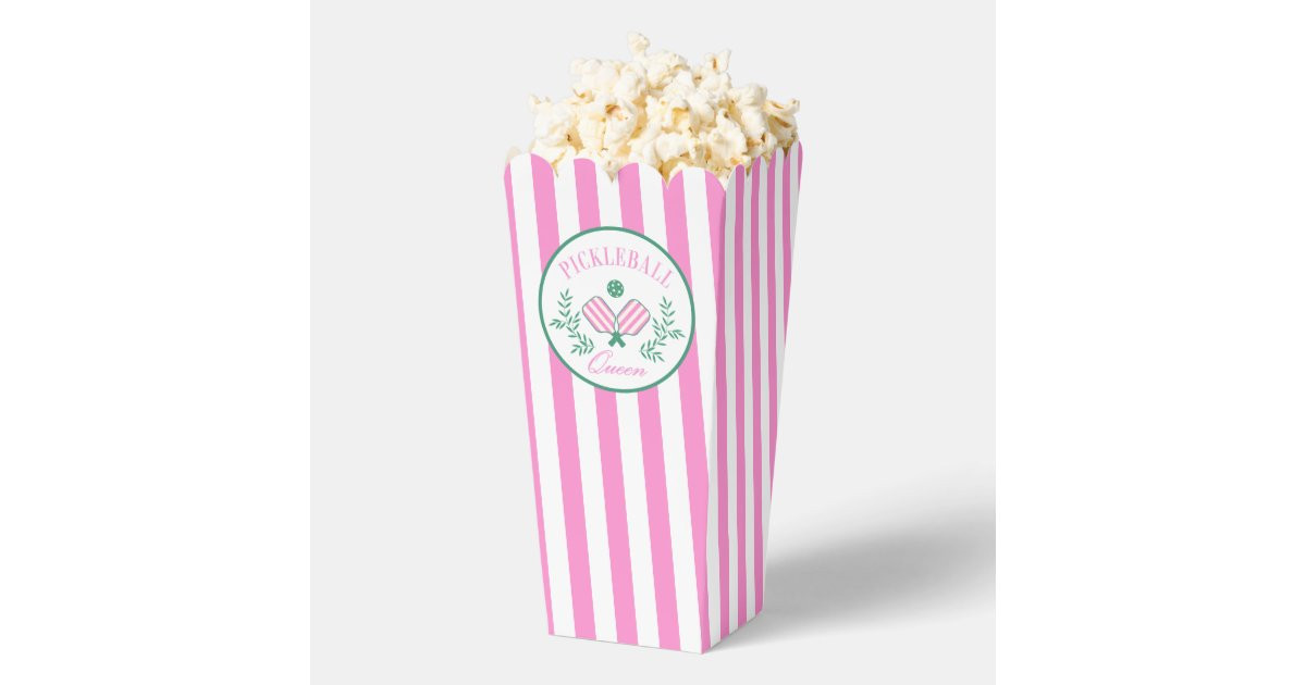 Pickleball Queen | Pink and White Striped Favor Boxes | Zazzle | Zazzle