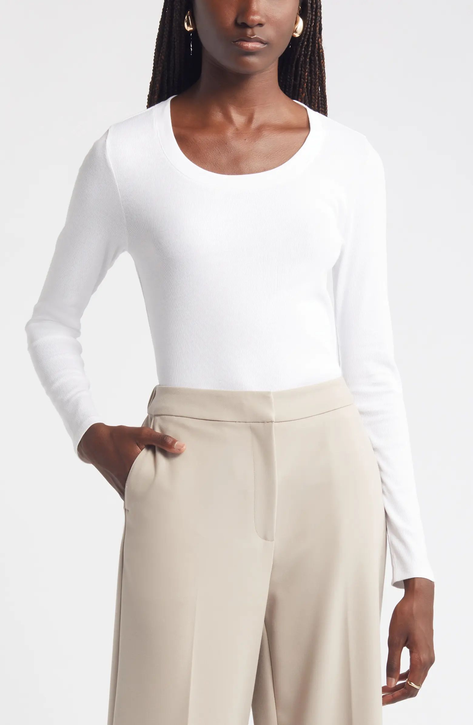 Nordstrom Stretch Pima Cotton Long Sleeve T-Shirt | Nordstrom | Nordstrom