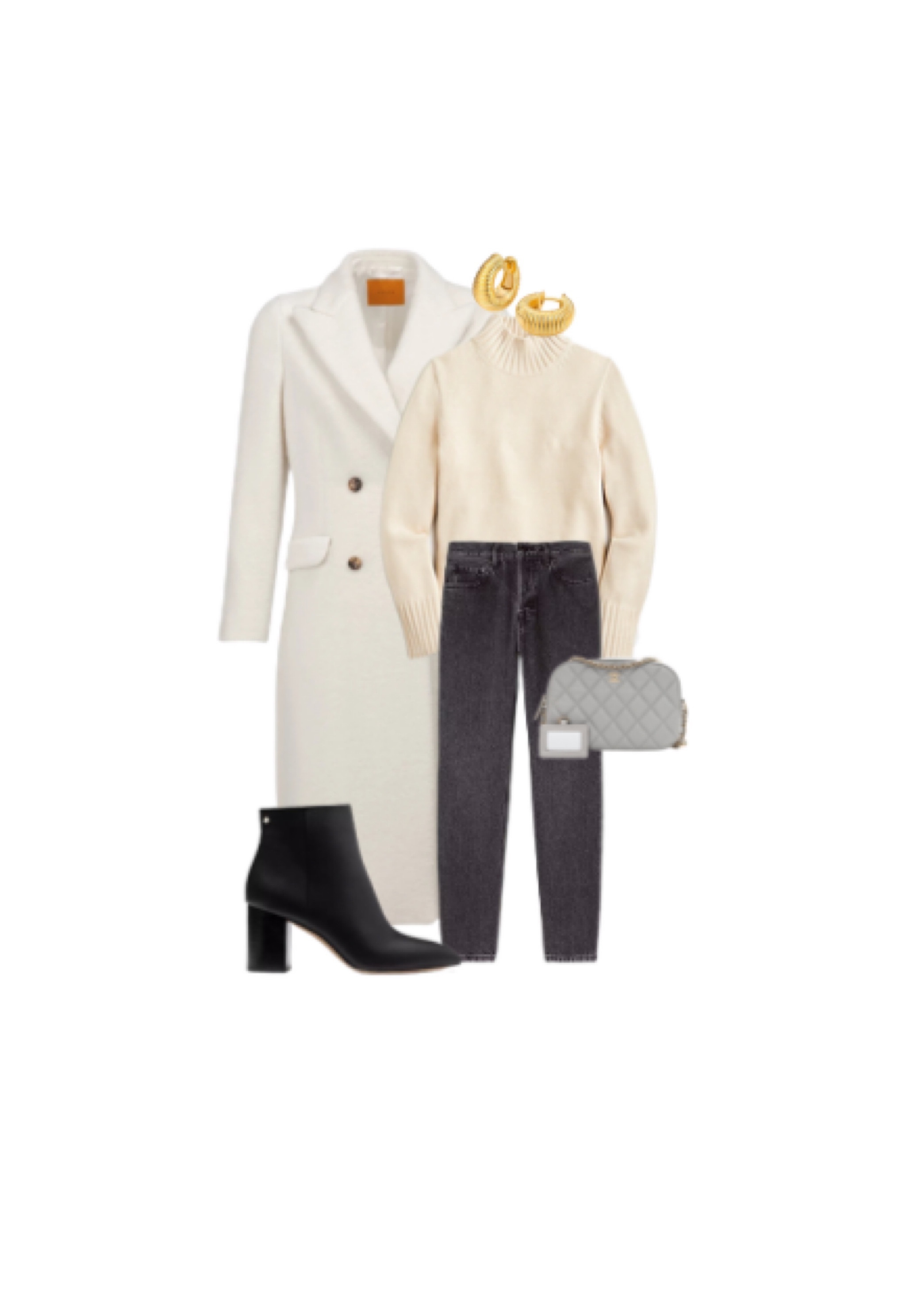 #coat
#sweater
#jeans
#boots
#katespadeboots
#chanel
#chanelcrossbody
#amazon
#amazonearrings
#goldearrings 

#LTKHoliday #LTKSeasonal #LTKstyletip