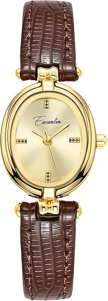 CARLIEN Womens Fashion Small Gold Oval Quartz Watches Vintage Leather Band Waterproof Luxury Casu... | Amazon (US)