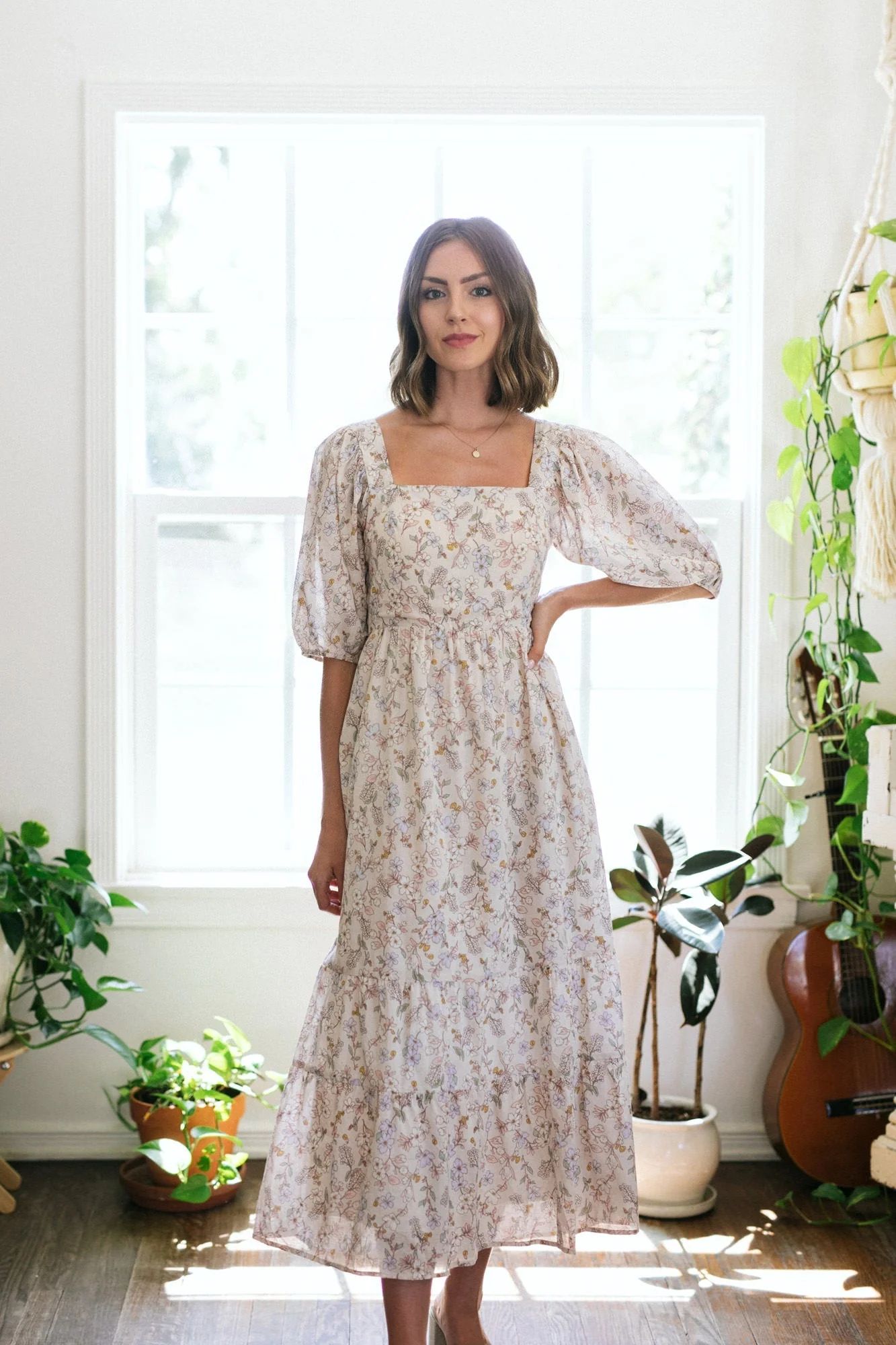 Caroline Floral Babydoll Dress | Morning Lavender