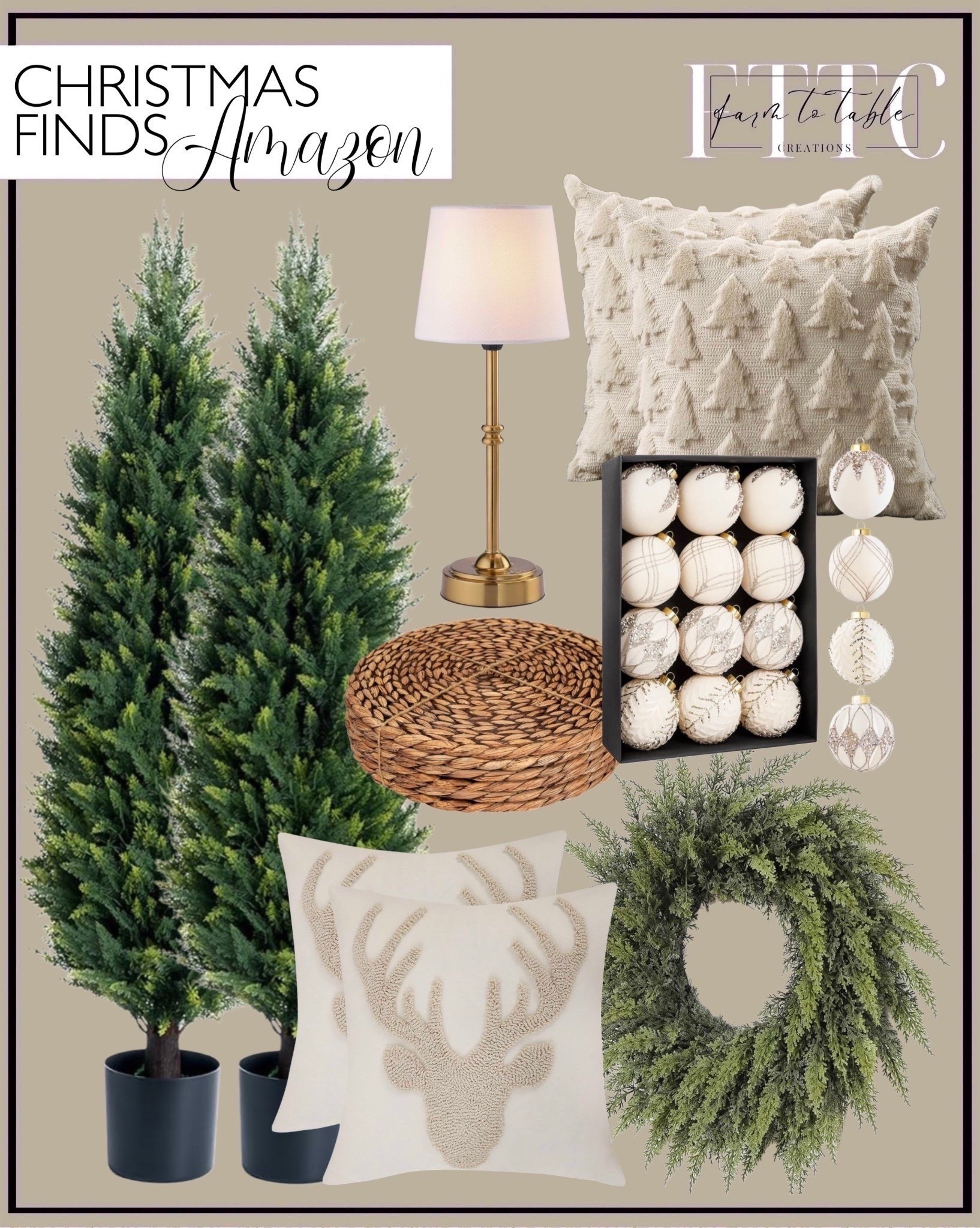 Neutral Christmas/Winter Home Finds from Amazon

Follow @farmtotablecreations on Instagram for more cozy seasonal finds.

These neutral Christmas & winter picks are perfect for layering warmth and texture throughout your home. From flocked cedar trees and woven trays to textural tree-pattern pillows and brass accent lighting — each piece blends timeless style with a soft, organic touch. Most of these favorites are on sale right now, so it’s the perfect time to refresh your holiday décor.

#amazonhome #christmasdecor #christmasfinds #holidaydecor #neutraldecor #cozyhome #livingroomdecor #entrywaydecor #christmaspillows #flockedtrees #christmaswreath #organicmodern #amazonfinds



#LTKFindsUnder50 #LTKHome #LTKSaleAlert