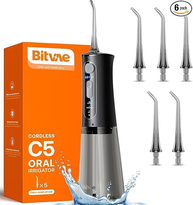 Bitvae C5 Water Dental Flosser for Teeth Picks, Cordless Water Flosser, 3 Modes 5 Intensities, IP... | Amazon (US)