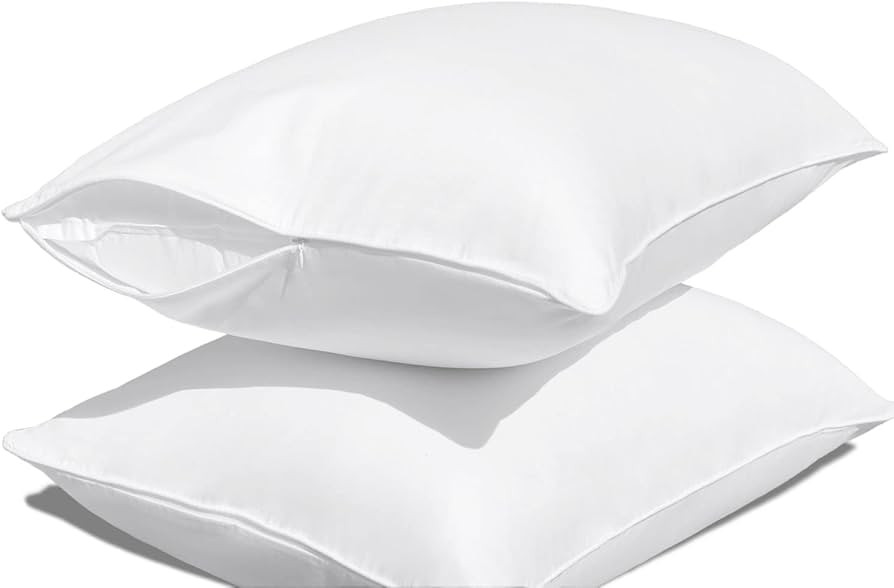 Precoco White King Pillow Cases Set of 4 | 100% Cotton Pillowcases with Zipper Hidden | Premium C... | Amazon (US)