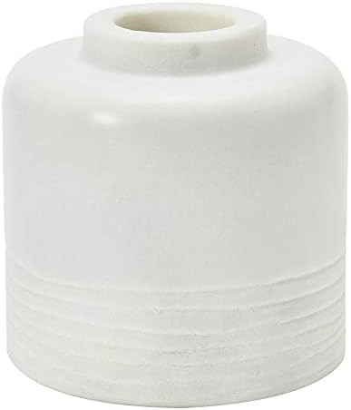 Creative Co-Op Marble Carved Pattern Vase, White | Amazon (US)