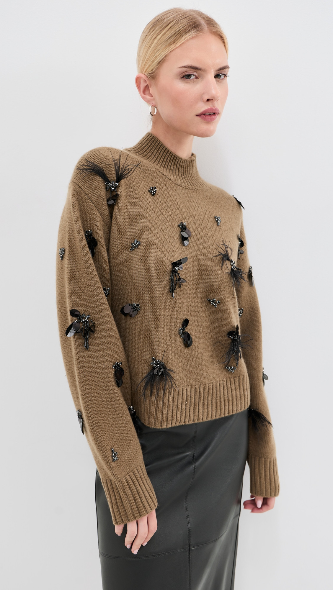 SIMKHAI Gabriette Sweater Dark Ochre M | Shopbop