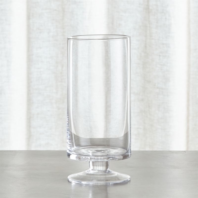 London Narrow Clear Hurricane Candle Holder + Reviews | Crate and Barrel | Crate & Barrel