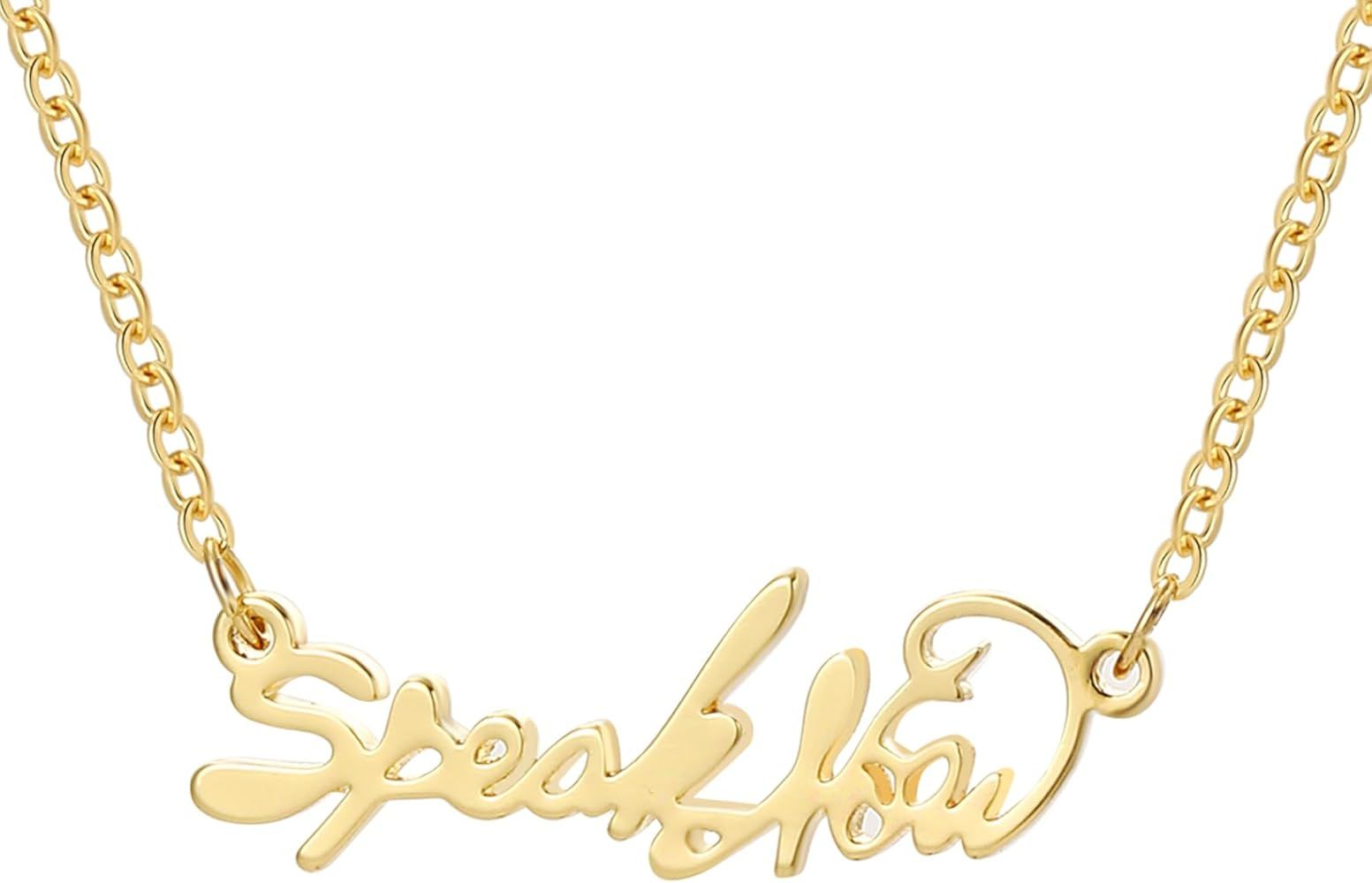BUREI TS Album Song Title Name Necklace,TS Inspired Necklace for Swiftie Folklore Lover 1989 Speak Now Reputation Necklace for Eras Tour Outfit | Amazon (US)