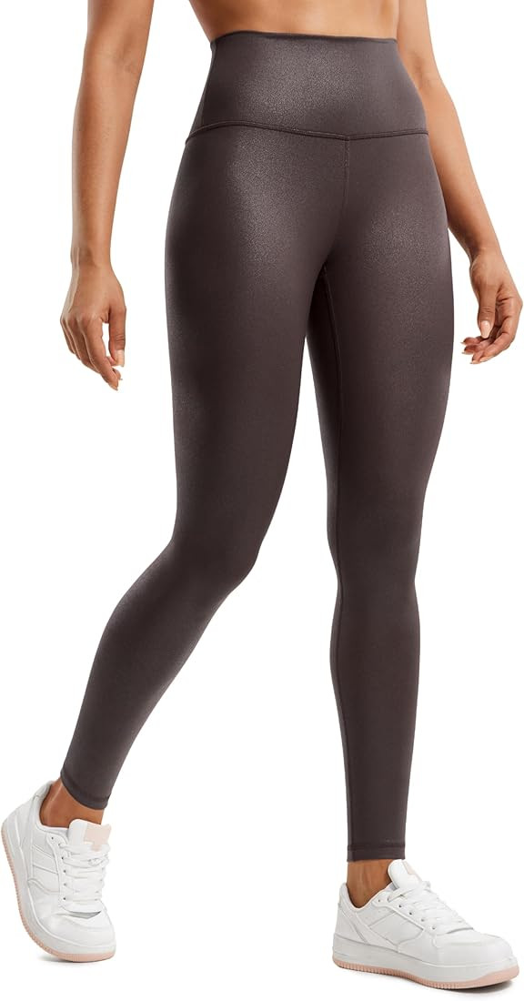 CRZ YOGA Butterluxe Matte Faux Leather Leggings for Women 28" - High Waisted Stretch Ankle Leathe... | Amazon (US)