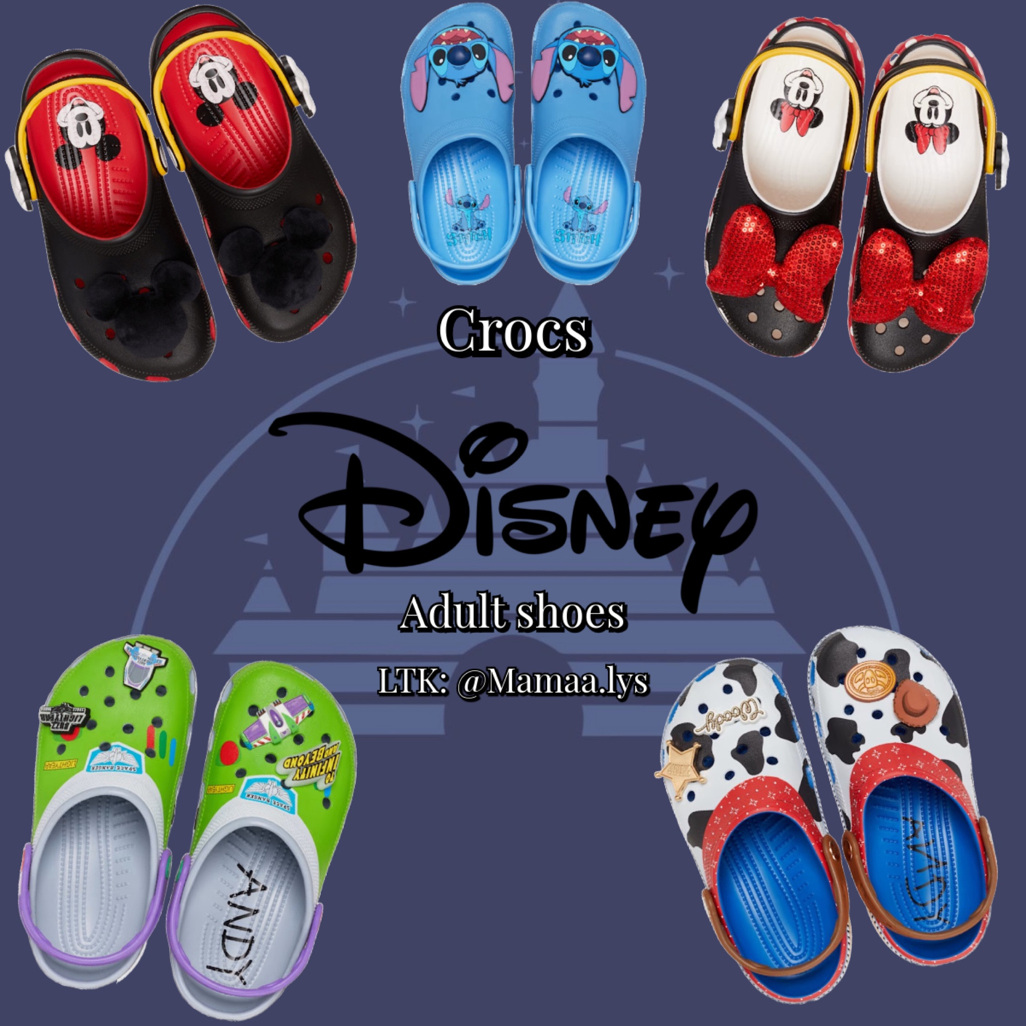 Disney crocs | Crocs | Disney | Pixar | Toy Story | Stitch | Mickey Mouse Minnie Mouse | Shoes

#LTKFindsUnder100 #LTKShoeCrush #LTKTravel