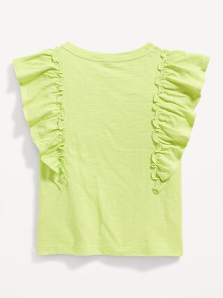 Slub-Knit Ruffle-Sleeve Top for Girls | Old Navy (US)