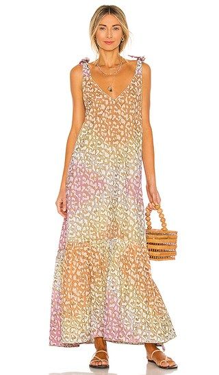 V Neck Maxi Dress in Orange, Yellow & Pink | Revolve Clothing (Global)