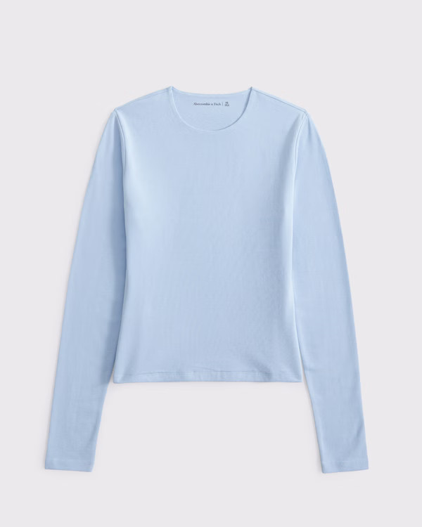 Double-Lined Long-Sleeve Baby Tee | Abercrombie & Fitch (US)