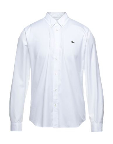 Lacoste Man Shirt White Size 16 Cotton | YOOX (US)