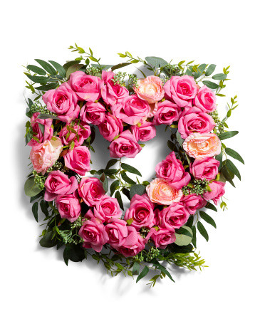 20in Rose Heart Shaped Wreath | TJ Maxx