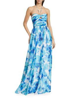 Emilia Floral Chiffon Halterneck Gown | Saks Fifth Avenue OFF 5TH