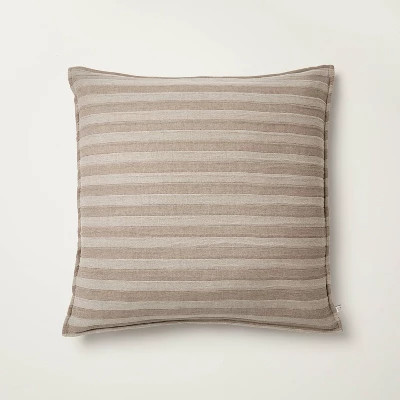 Tonal Stripe Euro Throw Pillow Brown - Hearth & Hand™ with Magnolia | Target
