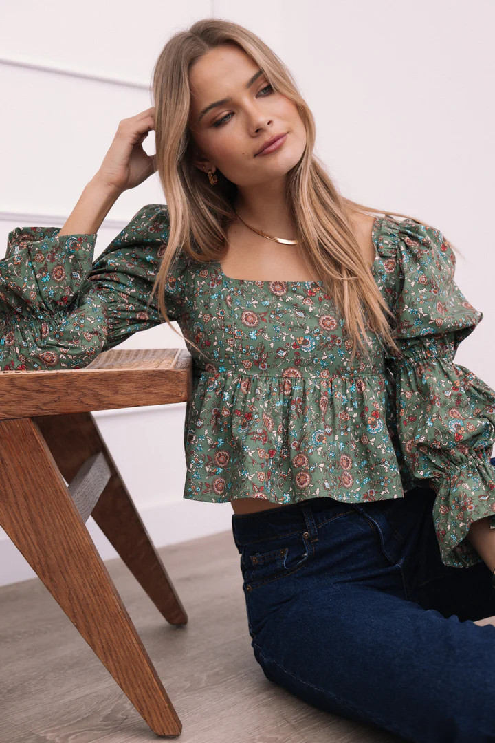 Kenny Top - Green Paisley Floral | Petal & Pup (US)