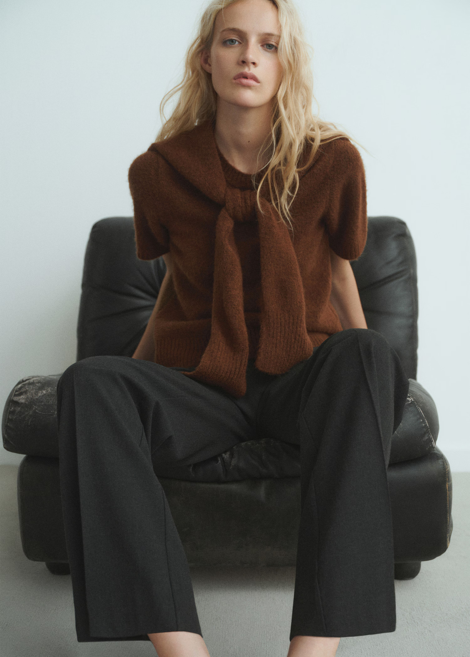 Short-sleeved combined sweater | MANGO (UK)