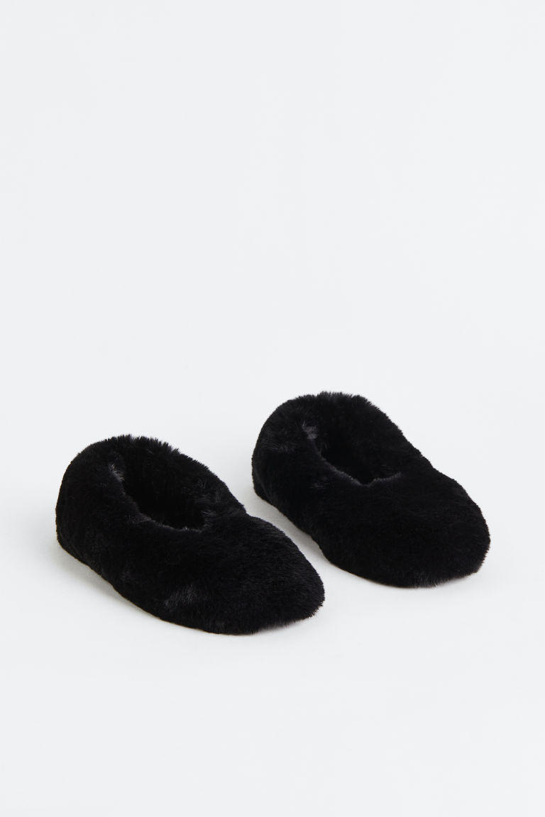 H & M - Soft Indoor Slippers - Black | H&M (US + CA)