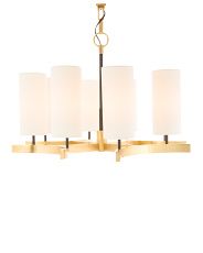 20x27 Aimee Chandelier With Linen Shades | TJ Maxx