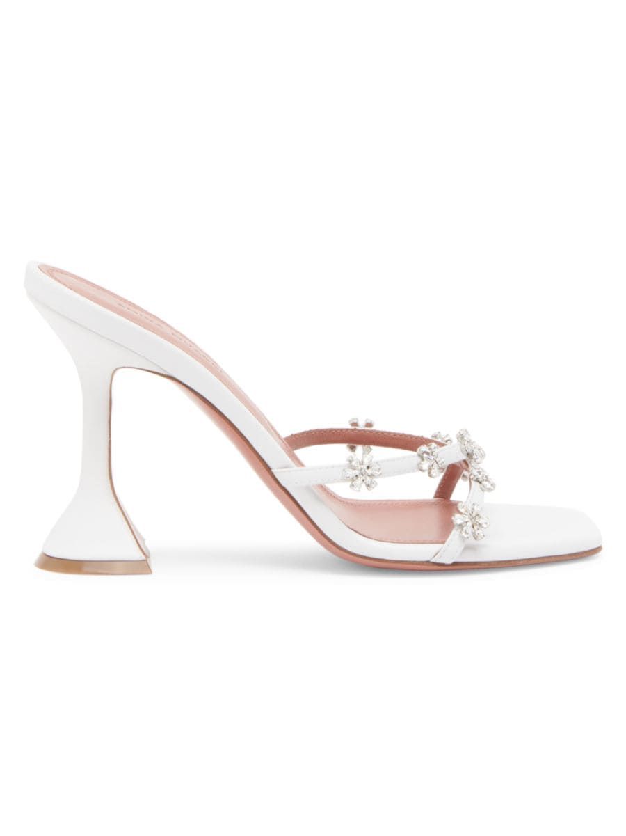 Lily 95MM Crystal-Embellished Leather Sandals | Saks Fifth Avenue