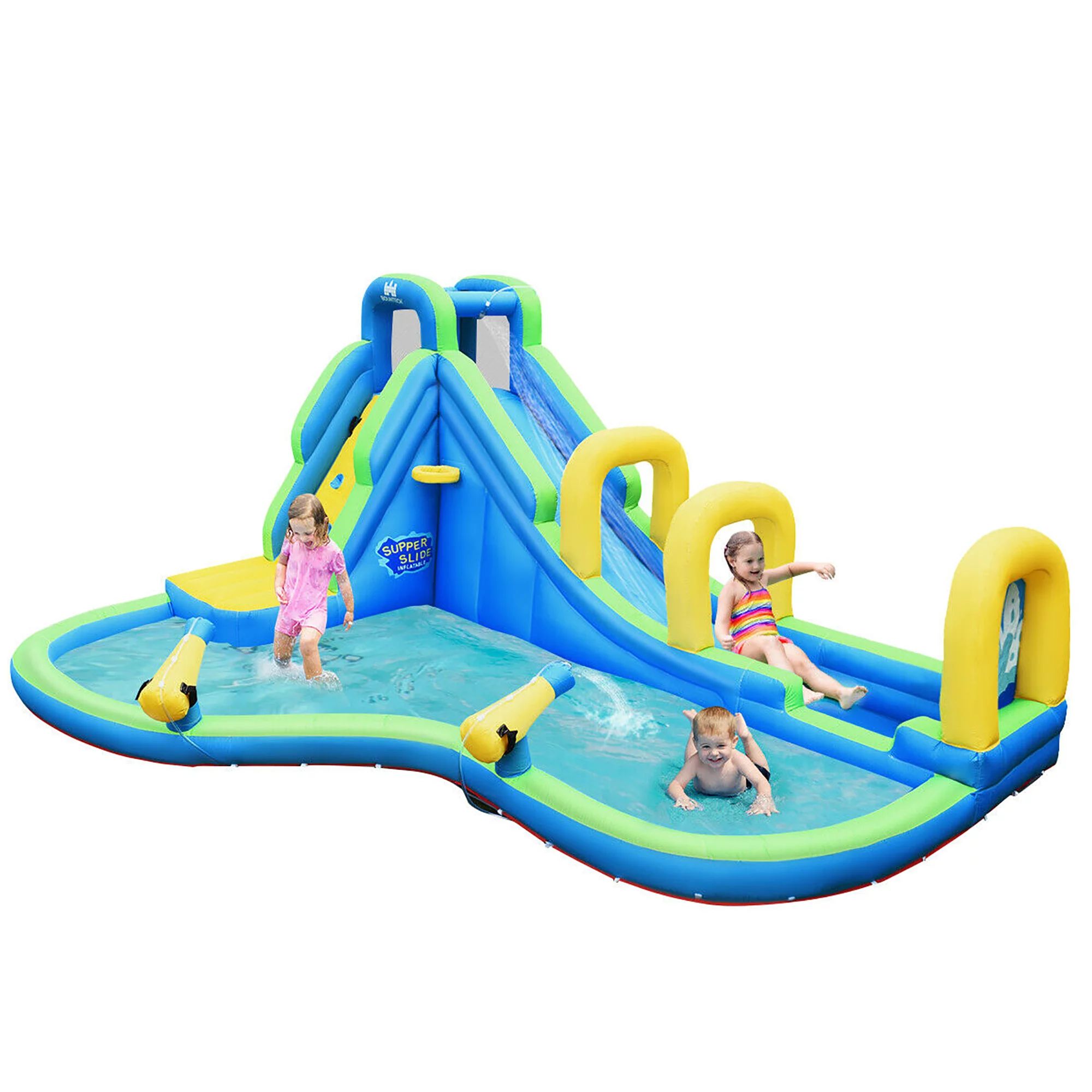 Costway Inflatable Water Slide Kids Bounce House Castle Splash Pool Without Blower - Walmart.com | Walmart (US)