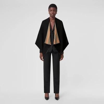Reversible Icon Stripe Wool Cape | Burberry (US)