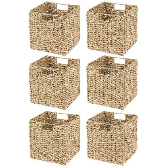 mDesign Woven Seagrass Home Storage Basket for Cube Furniture | Target
