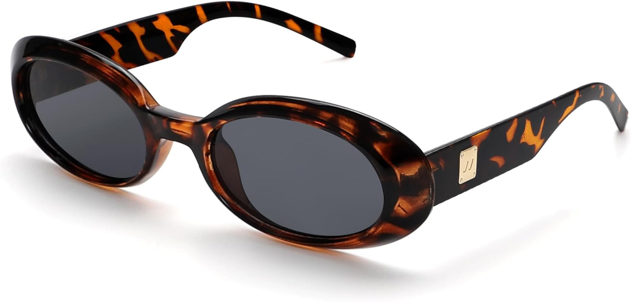 Trendy Oval Sunglasses for Women Retro Vintage 90s Sunnies for Small Face Narrow Round Shades Cat... | Amazon (US)