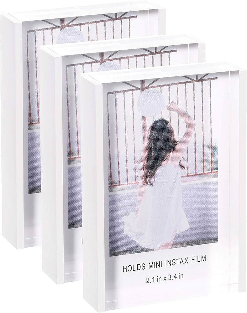 Instax Mini Film Picture Frame 2x3 for Fujifilm & Polaroid - Acrylic Display Holder (3 Pack) | Amazon (US)