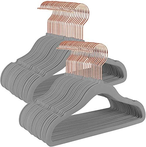 TIMMY Baby Velvet Hangers Non-Slip Baby Clothes Hangers, 11.8” Inch 50 Pack Space Saving Childrens H | Amazon (US)