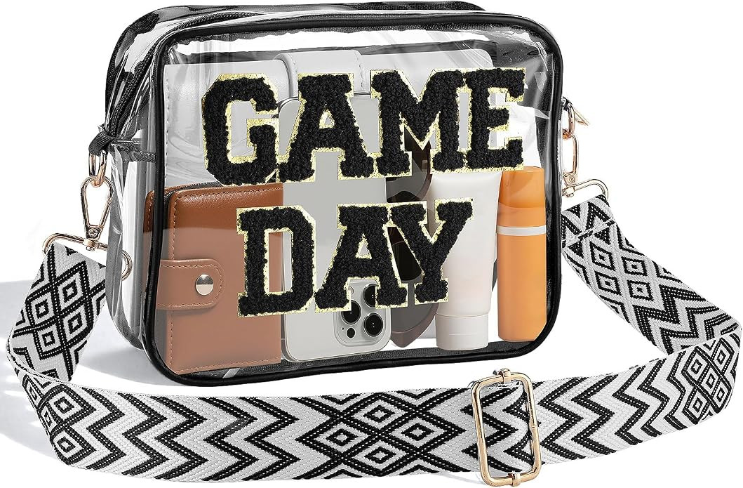 Game Day Clear Bag Stadium Approved - 9" x 7" x 2.5" Small Crossbody Purse for Women, Perfect for... | Amazon (US)