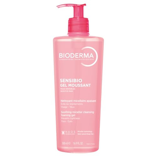 Bioderma Sensibio Foaming Gel Gentle Face Cleanser, Cleansing and Makeup Removing Refreshing Feeling for Sensitive Skin, Unscented, 16.9 Fl Oz | Amazon (US)