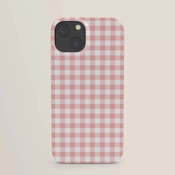 Lush Blush Pink and White Gingham Check iPhone Case | Society6