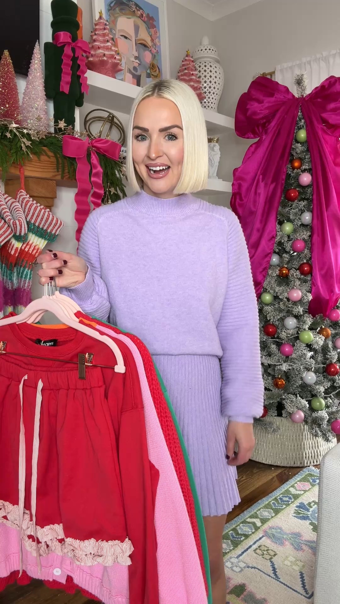 Amazon sweater skirt set / Amazon fashion / Amazon sweaters / Amazon skort set / Amazon winter fashion 
Lavender skirt set: small
Red skort set: small
Green ornament top: XS
Pink and orange cardigan: small
Red sweater: small (wish I got XS) 

#LTKHoliday #LTKFindsUnder50 #LTKPetite