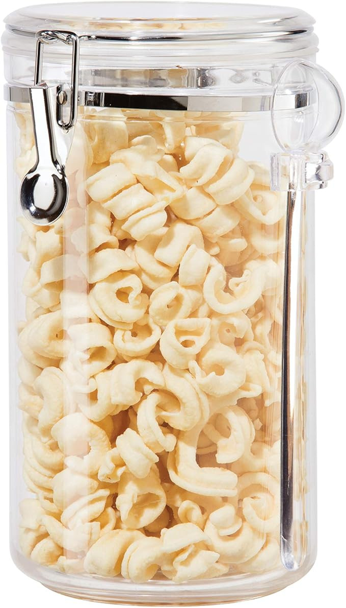 Oggi Clear Canister Airtight 72oz - Clamp Lid & Spoon - Airtight Food Storage Container, for Kitc... | Amazon (US)